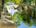 Reflections aka Canal Szene Impressionismus William Merritt Chase Landschaft Strom